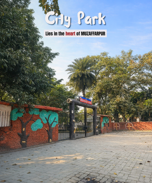 sunny entrance to muzaffarpur's city park